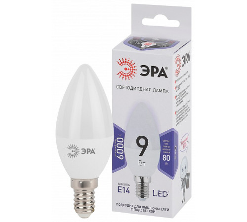 Лампа светодиодная Эра Стандарт LED B35-9W-860-E14