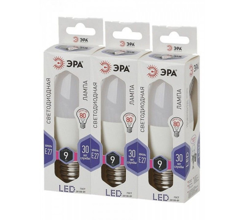 Лампа светодиодная Эра Стандарт LED B35-9W-860-E27