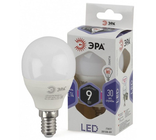 Лампа светодиодная Эра Стандарт LED P45-9W-860-E14