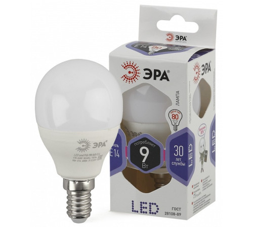 Лампа светодиодная Эра Стандарт LED P45-9W-860-E14