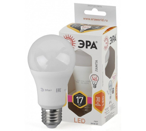 Лампа светодиодная Эра Стандарт LED A60-17W-827-E27