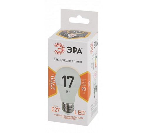 Лампа светодиодная Эра Стандарт LED A60-17W-827-E27