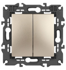 Выключатель двухклавишный без рамки Эра Эра Elegance 14-1104-04