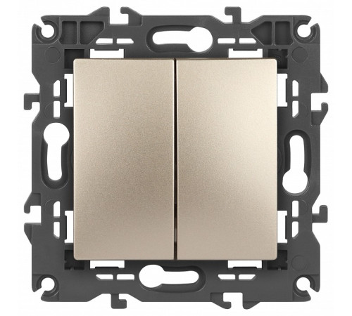 Выключатель двухклавишный без рамки Эра Эра Elegance 14-1104-04