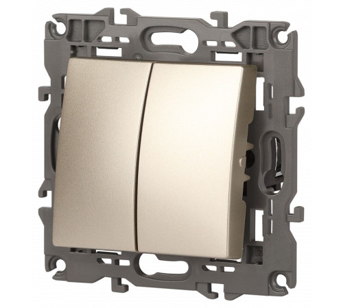 Выключатель двухклавишный без рамки Эра Эра Elegance 14-1104-04