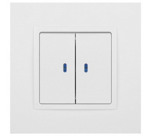 Выключатель двухклавишный с подсветкой без рамки Эра Эра Elegance 14-1105-01