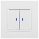 Выключатель двухклавишный с подсветкой без рамки Эра Эра Elegance 14-1105-01