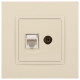 ТВ-розетка и розетка Ethernet RJ-45 без рамки Эра Эра Elegance 14-3110-02