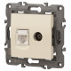 ТВ-розетка и розетка Ethernet RJ-45 без рамки Эра Эра Elegance 14-3110-02