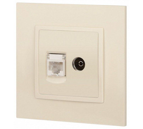 ТВ-розетка и розетка Ethernet RJ-45 без рамки Эра Эра Elegance 14-3110-02