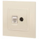 ТВ-розетка и розетка Ethernet RJ-45 без рамки Эра Эра Elegance 14-3110-02