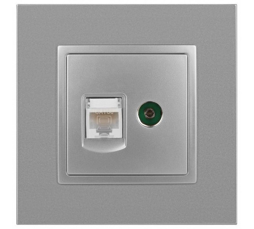 ТВ-розетка и розетка Ethernet RJ-45 без рамки Эра Эра Elegance 14-3110-03
