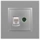 ТВ-розетка и розетка Ethernet RJ-45 без рамки Эра Эра Elegance 14-3110-03
