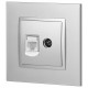 ТВ-розетка и розетка Ethernet RJ-45 без рамки Эра Эра Elegance 14-3110-03