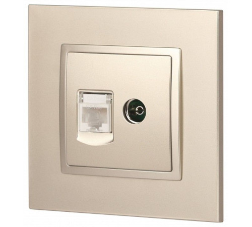ТВ-розетка и розетка Ethernet RJ-45 без рамки Эра Эра Elegance 14-3110-04