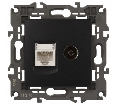 ТВ-розетка и розетка Ethernet RJ-45 без рамки Эра Эра Elegance 14-3110-05