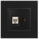 ТВ-розетка и розетка Ethernet RJ-45 без рамки Эра Эра Elegance 14-3110-05