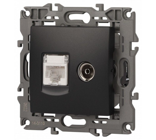 ТВ-розетка и розетка Ethernet RJ-45 без рамки Эра Эра Elegance 14-3110-05