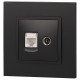 ТВ-розетка и розетка Ethernet RJ-45 без рамки Эра Эра Elegance 14-3110-05