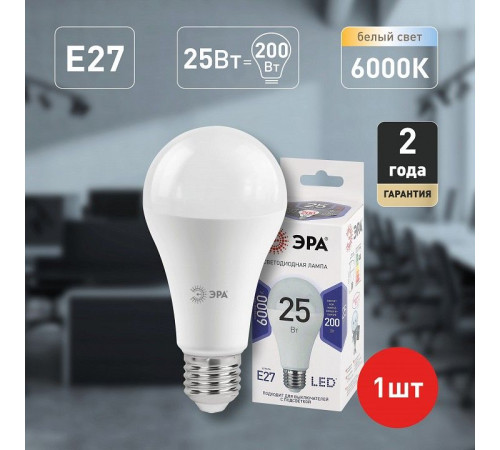Лампа светодиодная Эра Стандарт LED A65-25W-860-E27