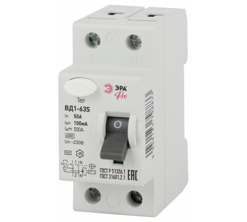 Устройство защитного отключения 2P Эра ВД1-63S NO-902-151