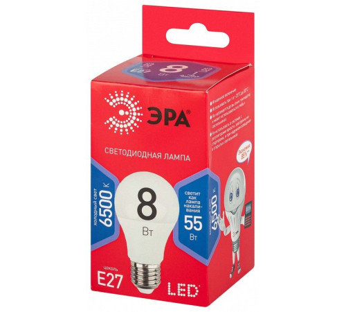 Лампа светодиодная Эра LED A55-8W-865-E27 R