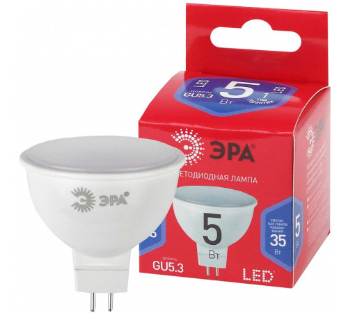 Лампа светодиодная Эра GU5.3 5Вт 6500K LED MR16-5W-865-GU5.3 R