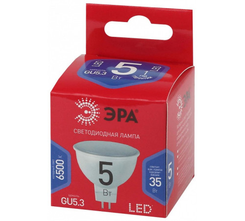 Лампа светодиодная Эра GU5.3 5Вт 6500K LED MR16-5W-865-GU5.3 R