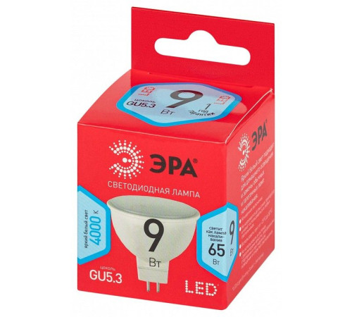 Лампа светодиодная Эра GU5.3 9Вт 4000K LED MR16-9W-840-GU5.3 R