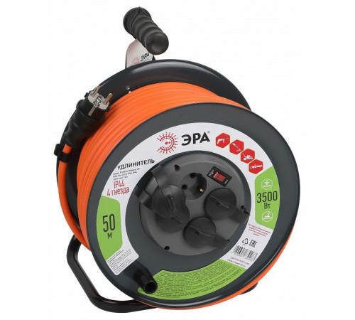 Удлинитель с выключателем Эра RMx-4es-3x2.5-50m-IP44