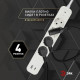 Удлинитель с выключателем ЭРА USF-4es-1,5m-2xUSBAC-W 4 розетки 1.5 м USB-A+C белый USF-4es-1,5m-2xUSBAC-W