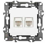 Розетка двойная Ethernet RJ-45 без рамки Эра Эра 12 12-3108-01М