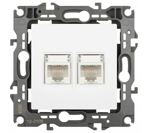 Розетка двойная Ethernet RJ-45 без рамки Эра Эра 12 12-3108-01М