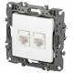 Розетка двойная Ethernet RJ-45 без рамки Эра Эра 12 12-3108-01М