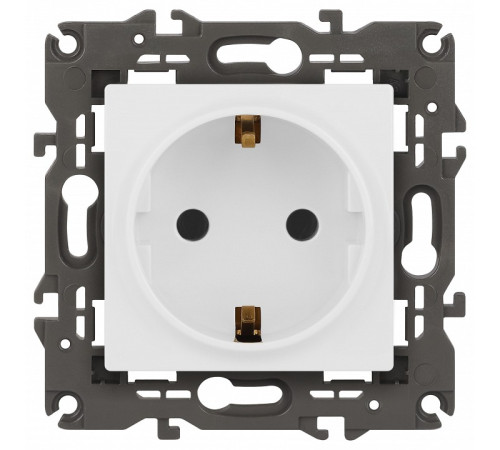 Розетка с заземлением, без рамки Эра Эра Elegance 14-2101-01М