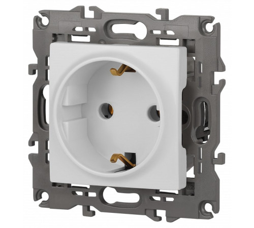 Розетка с заземлением, без рамки Эра Эра Elegance 14-2101-01М