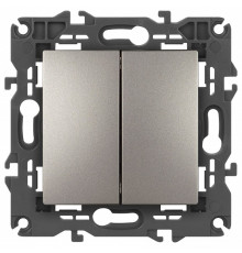 Выключатель двухклавишный без рамки Эра Эра Elegance 14-1104-16