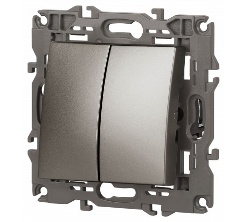 Выключатель двухклавишный без рамки Эра Эра Elegance 14-1104-16