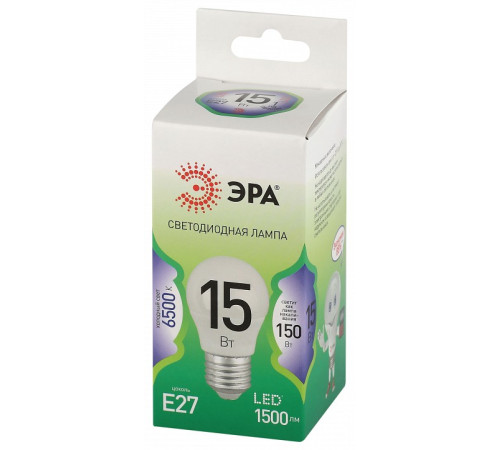 Лампа светодиодная ЭРА Green Line Шар P45 15 Вт E27 6500 К LED P45-15W-865-E27 GL