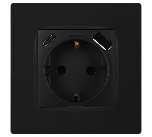 Розетка с заземлением и со шторкой и 2хUSB, без рамки Эра Эра 12 12-4108-05