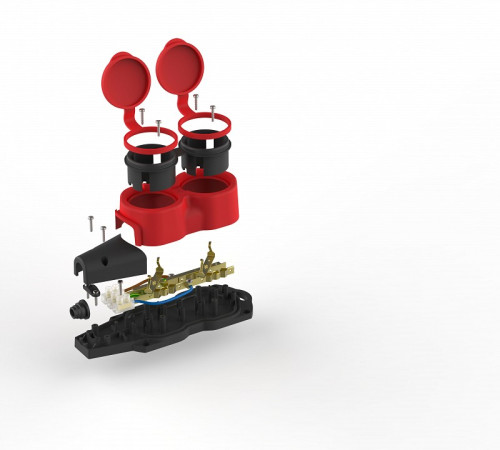 Колодка Эра KX-2e-RED-IP44