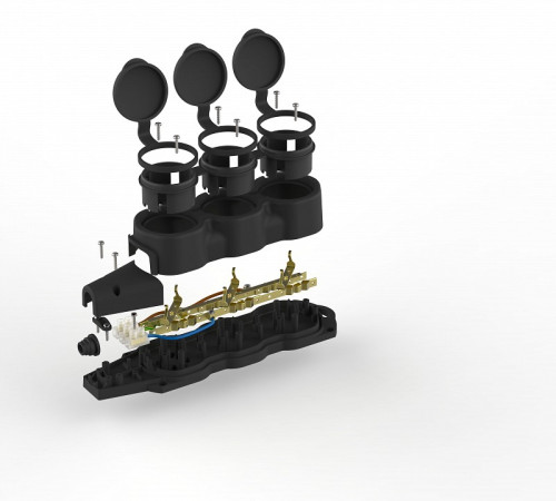 Колодка Эра KX-3e-B-IP44