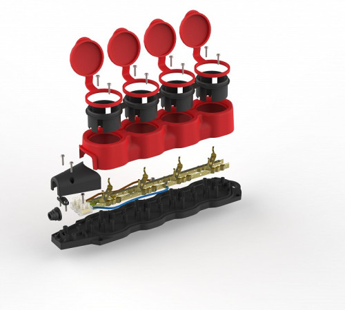 Колодка Эра KX-4e-RED-IP44