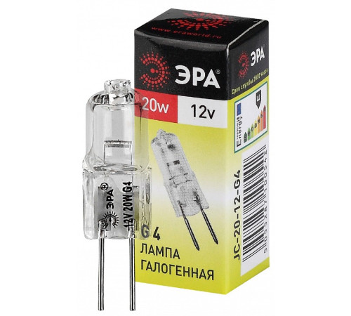 Лампа галогенная ЭРА G4 20 Вт 12 В G4-JC-20W-12V