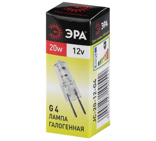 Лампа галогенная ЭРА G4 20 Вт 12 В G4-JC-20W-12V