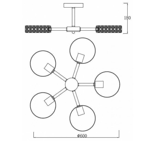 Люстра на штанге Escada Banjo 679/5P Black