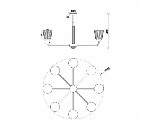 Люстра на штанге Escada Noble 685/8PL