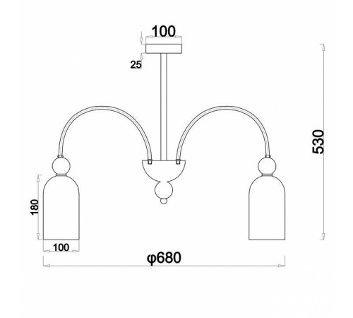 Люстра на штанге Escada Ode 686/5PL Copper