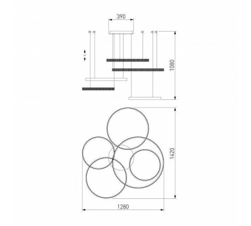 Подвесной светильник Eurosvet Posh 90175/5 медный 160 Вт 90175/5 медный 160W