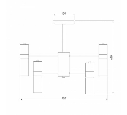 Люстра на штанге Eurosvet Tesoro 70125/8 черный 70125/8